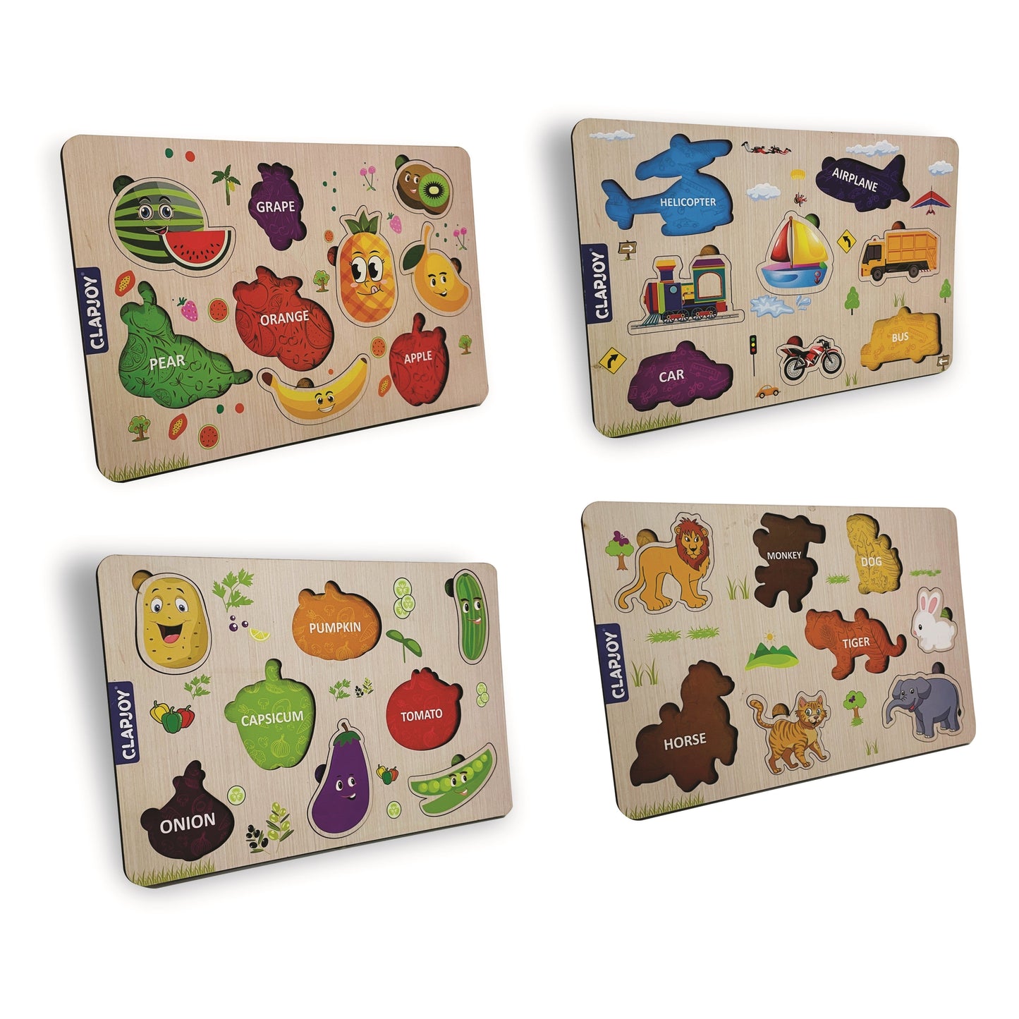 Wooden Educational Tray and Tracing Board Combo