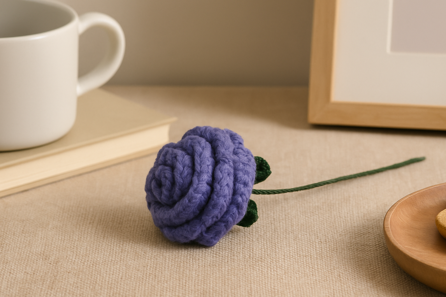 Handcrafted Crochet Purple Rose