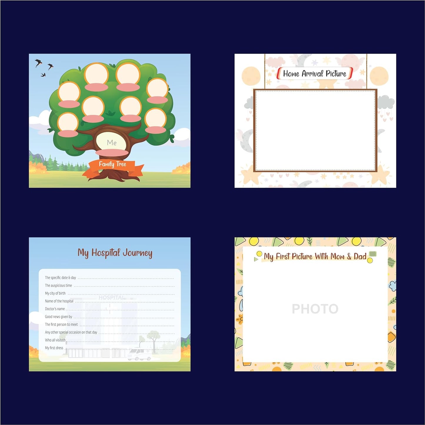Baby Record Book & New Born Flash Cards Combo