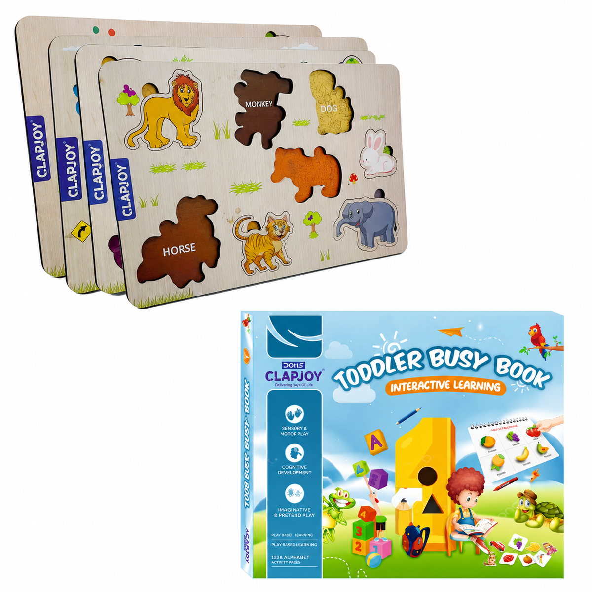 Level 1 Velcro Tray | Animals, Fruits, Veggies & Vehicles (Combo)