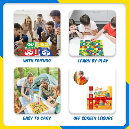 Timeless 10 Classic Family Board Games Gift Box Collection - Ludo, Chess, Snake ladder, Checkers and others