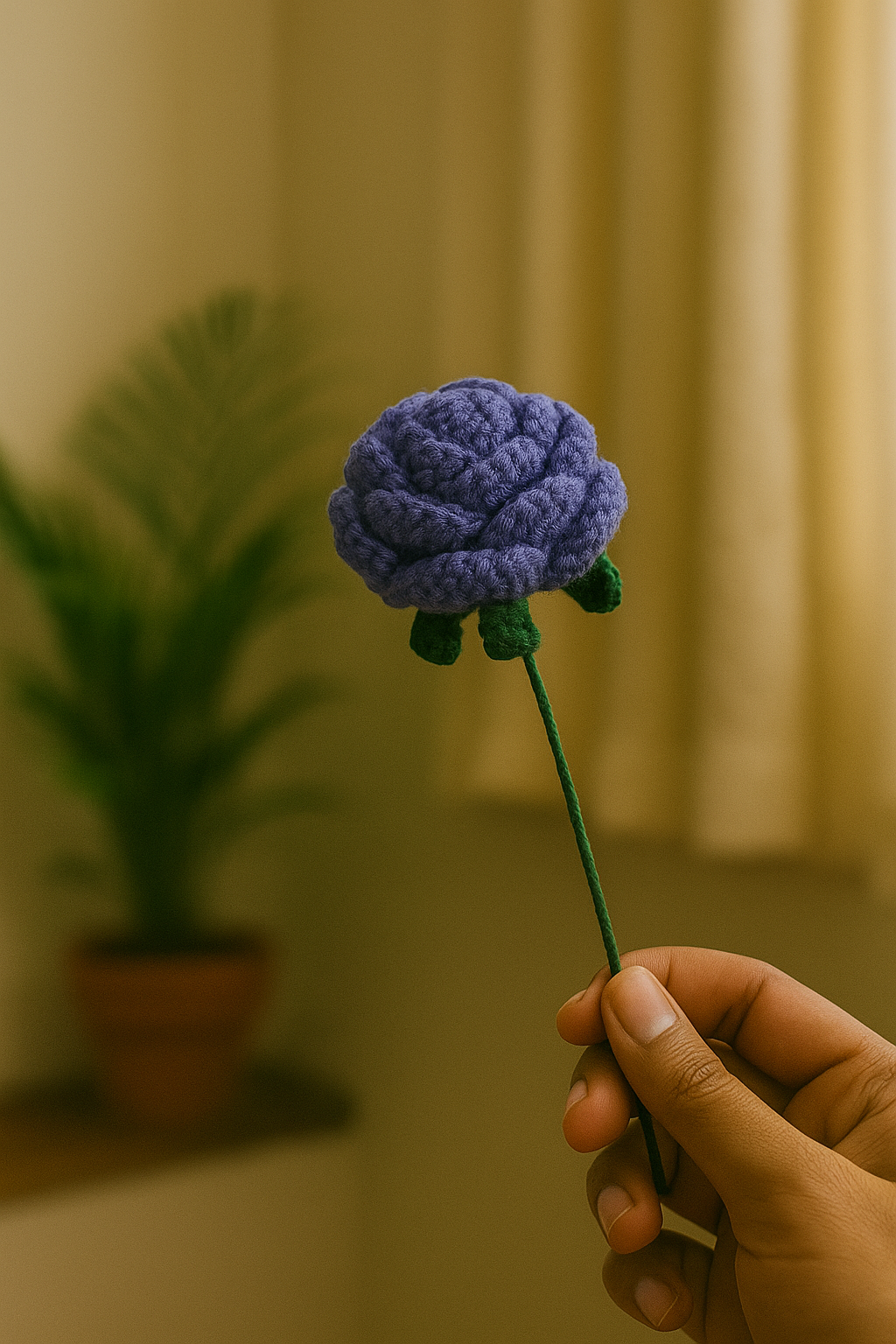 Handcrafted Crochet Purple Rose