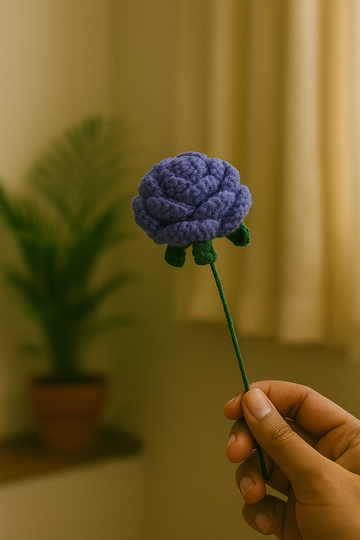 Handcrafted Crochet Purple Rose