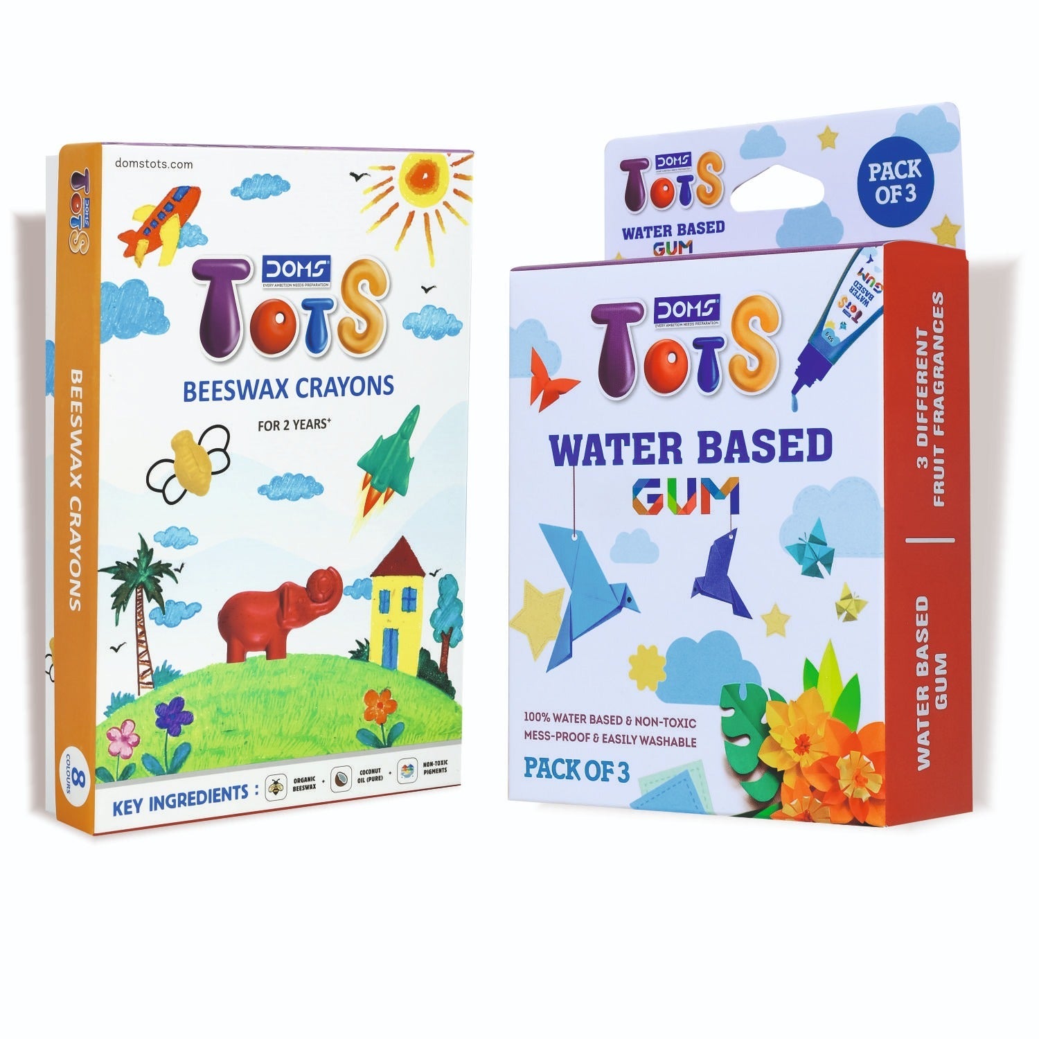 Beeswax Crayons and Water-Based Gum Combo