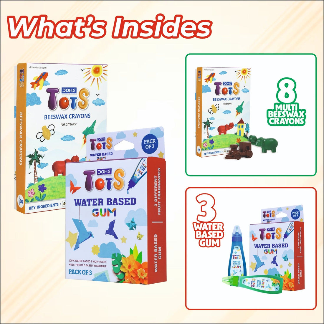 Beeswax Crayons and Water-Based Gum Combo