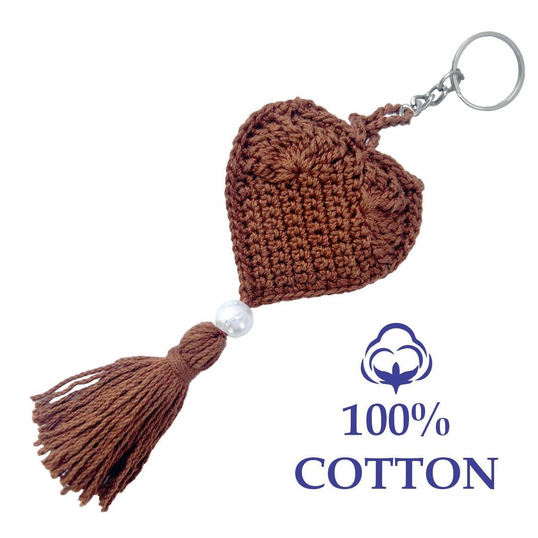 Handmade Heart Crochet Key Ring