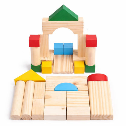 Wooden Building and Construction Blocks Set, Sequencing Toy Set, | Shape Matching, Educational,Learning Toy, Motor Skills & Educational Toy