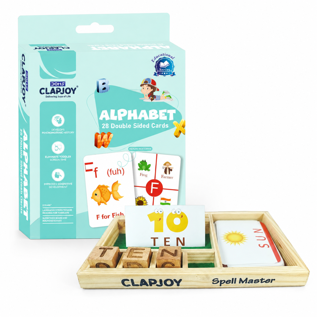 Wooden Spell Master and Alphabet Flash Card (Combo)