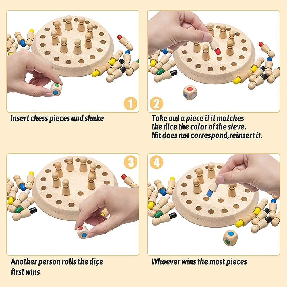 Wooden Memory Chess Game