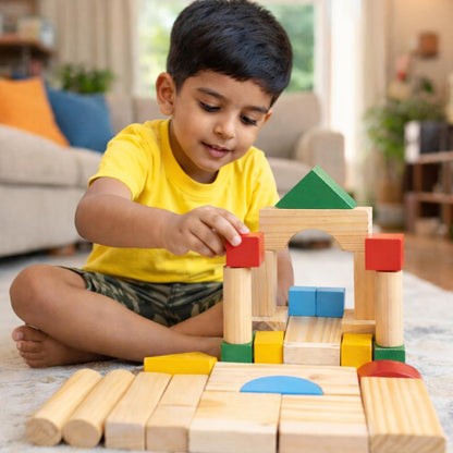 Wooden Building and Construction Blocks Set, Sequencing Toy Set, | Shape Matching, Educational,Learning Toy, Motor Skills & Educational Toy