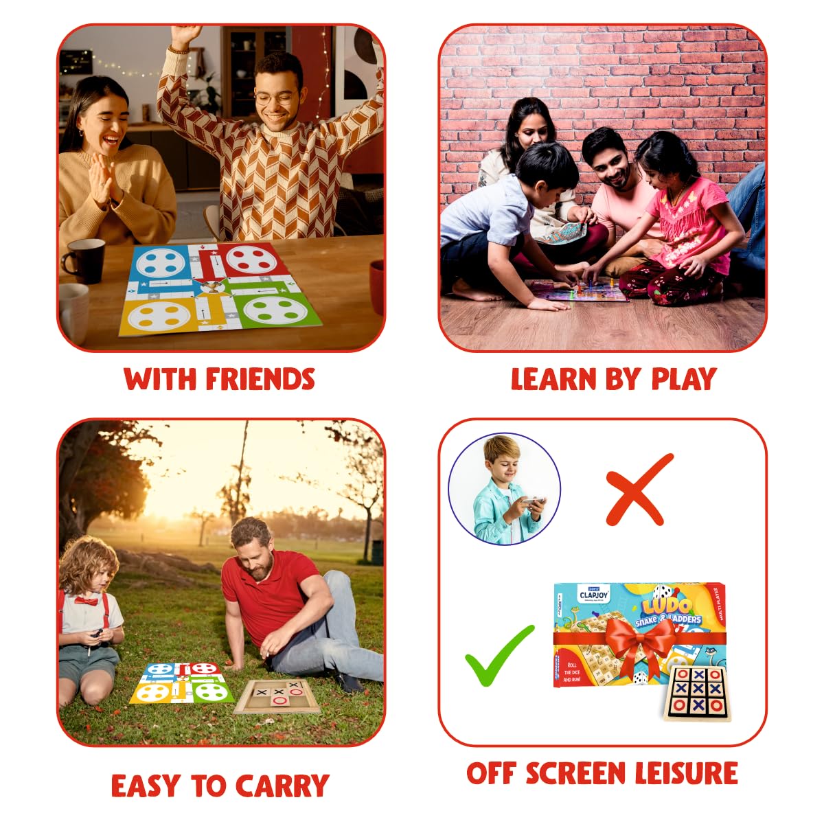 Ludo and Snakes & Ladders and Tic Tac Toe Combo