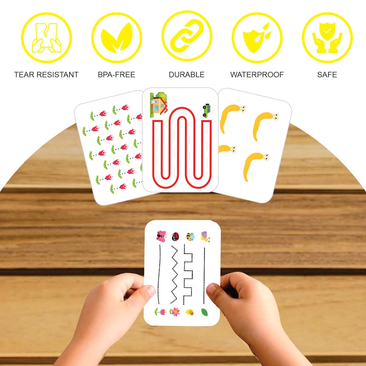 Pre School Activity Kit 72 Reusable Flash Cards for Kids