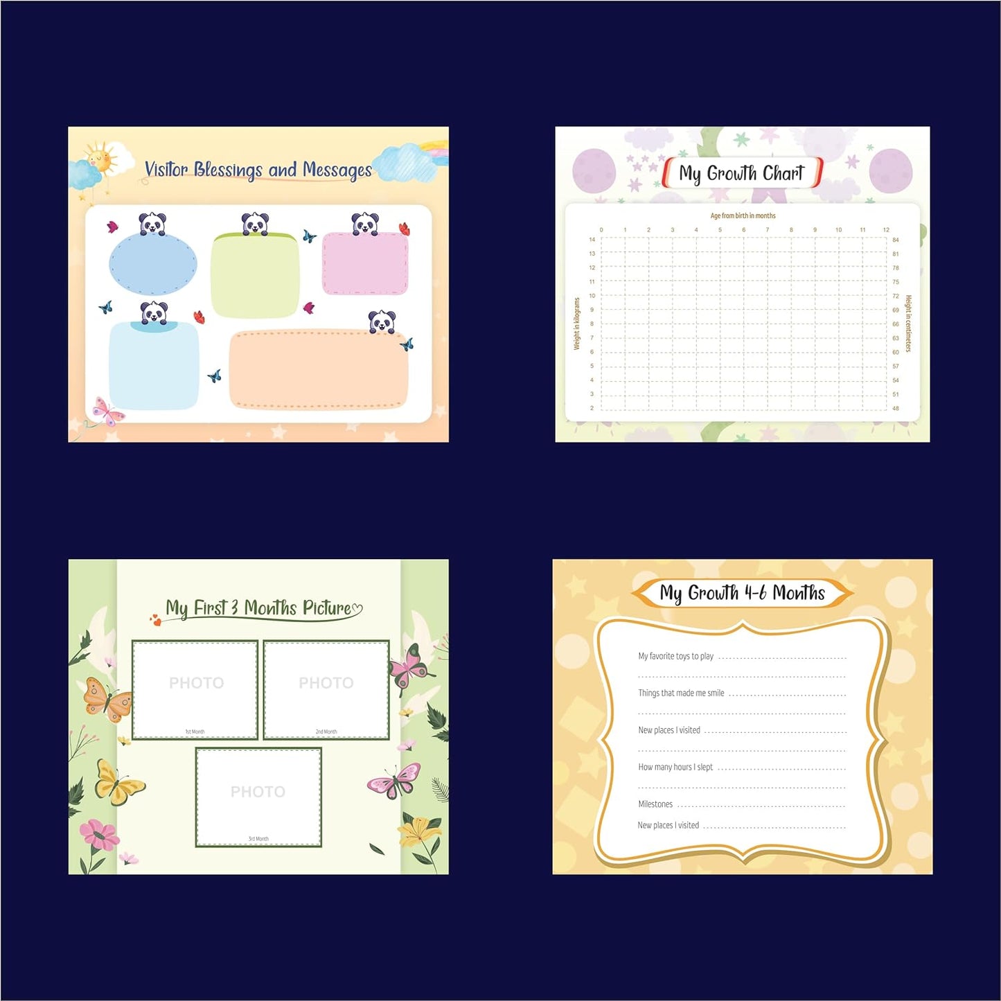 Baby Record Book & New Born Flash Cards Combo