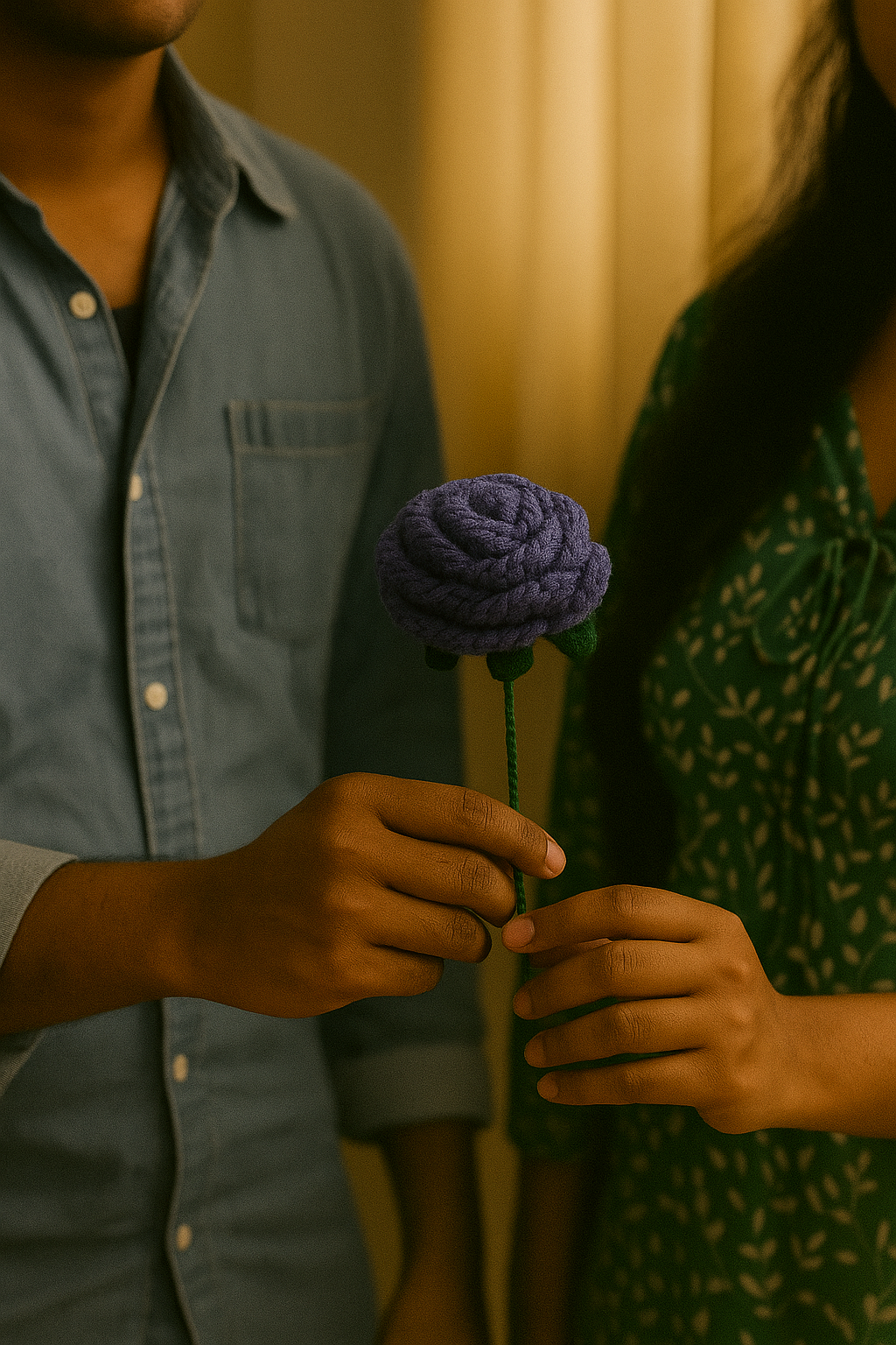 Handcrafted Crochet Purple Rose