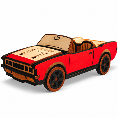 3D DIY Wooden Puzzle Speed Star Racer Car, Build and Paint Craft Kit with Tempra Colors and Water Color Pens, 8+ Years