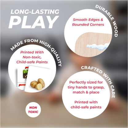 Wooden Learning Set | Flash Cards + Sorting Tray