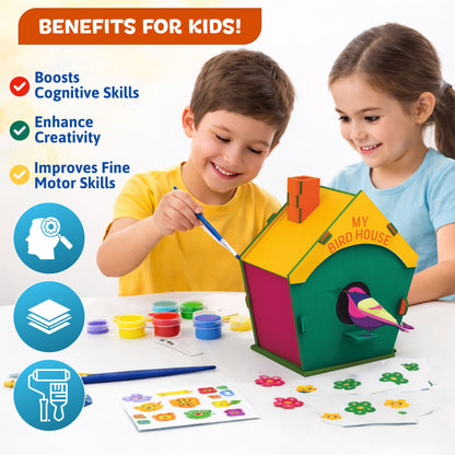 Bird House 3D DIY Wooden Puzzle, Build and Play, Boosts Cognitive Skills, for Ages 8+