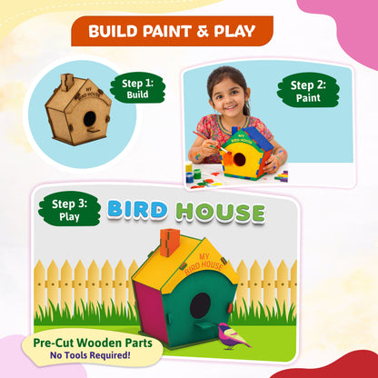Bird House 3D DIY Wooden Puzzle, Build and Play, Boosts Cognitive Skills, for Ages 8+