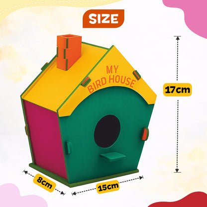 Bird House 3D DIY Wooden Puzzle, Build and Play, Boosts Cognitive Skills, for Ages 8+