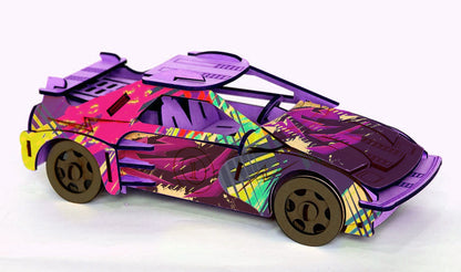 3D Wooden Racing Car & Truck Puzzle (Combo)