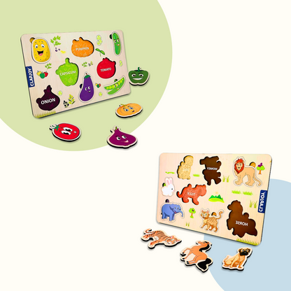 Wooden Learning Educational Board (Combo)