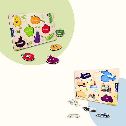 Wooden Learning Educational Board (Combo)