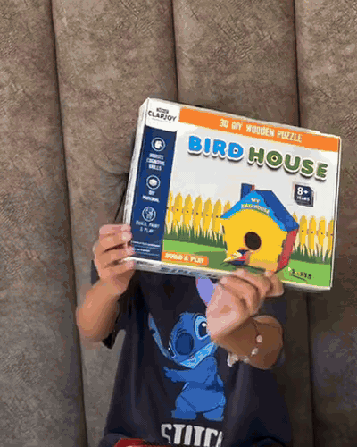 Bird House 3D DIY Wooden Puzzle, Build and Play, Boosts Cognitive Skills, for Ages 8+