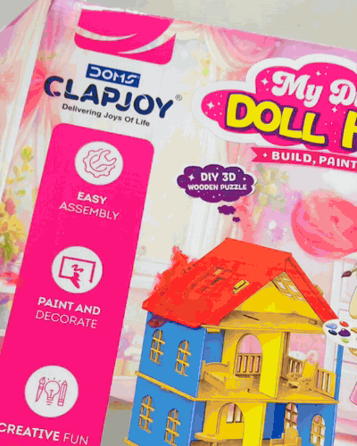 DIY Wooden Doll House Kit with Furniture | Build, Paint & Play for Kids 5+