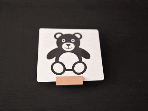 Clapjoy New Born Black & White Flash Card with 2 Wooden Stands | 0-12 months