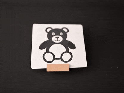 Clapjoy New Born Black & White Flash Card with 2 Wooden Stands | 0-12 months