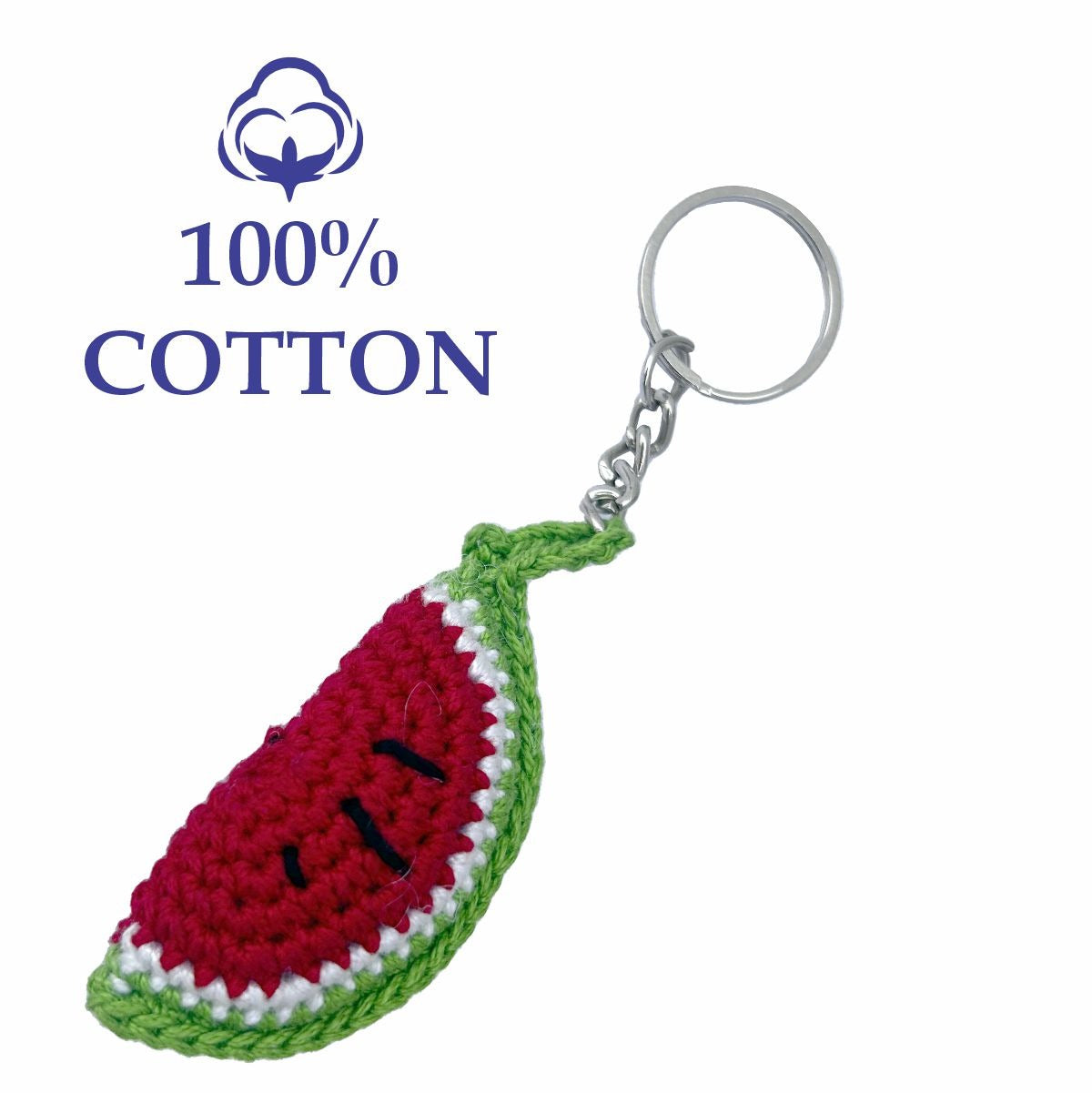 Handmade Watermelon Crochet Key Ring