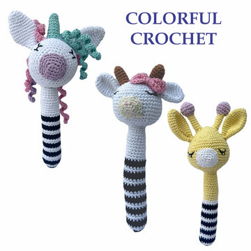 Baby Cow, Giraffe, Unicorn Rattle
