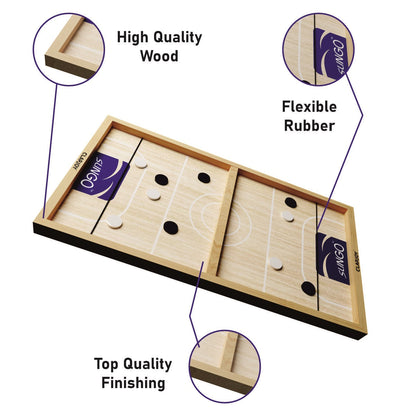 3-in-1 Wooden Slingo Game with Ludo & Snakes and Ladders | Family Board Game for Kids & Adults