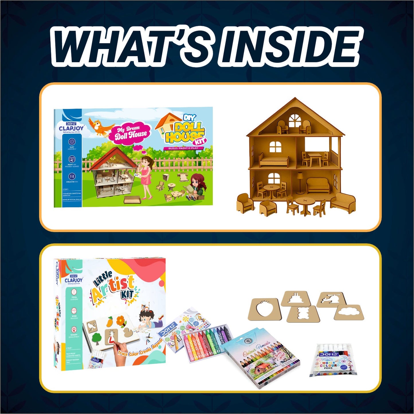 DIY Wooden Doll House & Little Artist Kit (Combo)