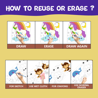 Reusable Doodle Art Roll – 2 Meter Coloring Roll with Watercolors, Crayons & Markers | Creative Wall Coloring Activity for Kids