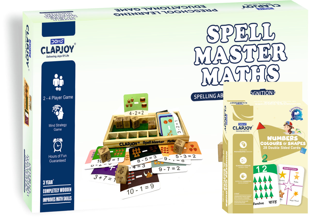 Wooden Math Master and Number Flash Card Combo