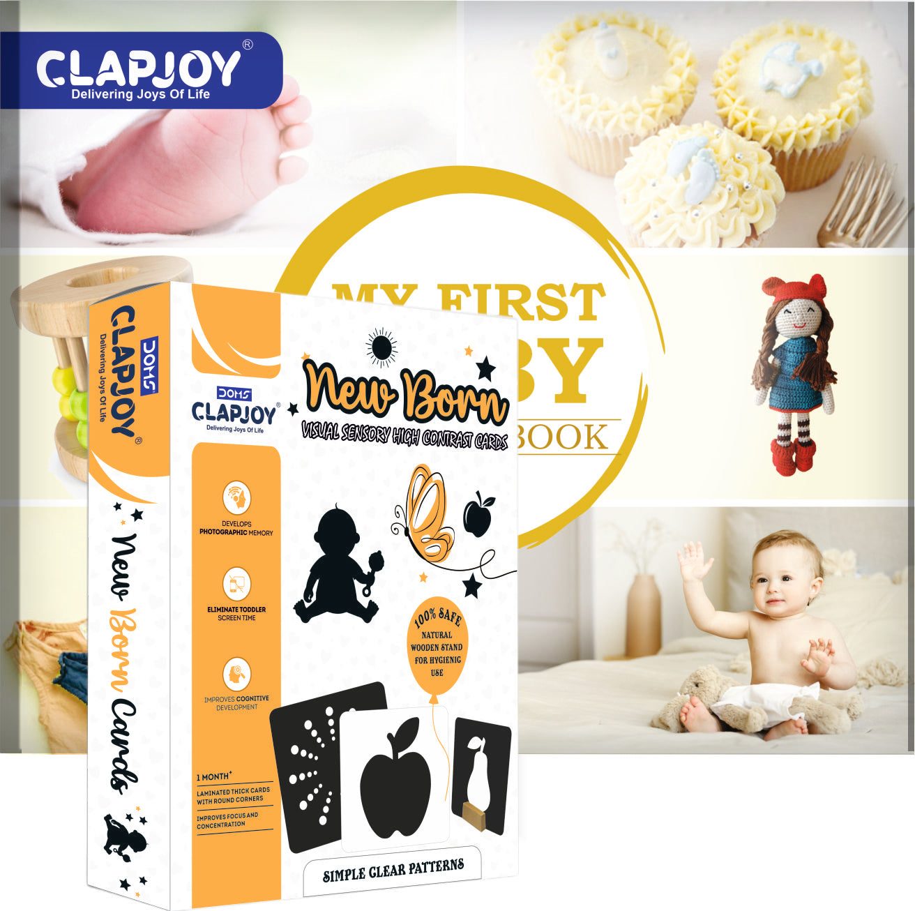 New Born Flash Cards and Baby Record Book (Combo)