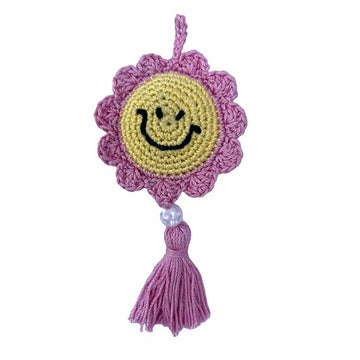 Handmade Smiley Crochet Key Ring
