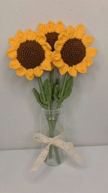 Clapjoy Handcrafted Crochet Sunflower