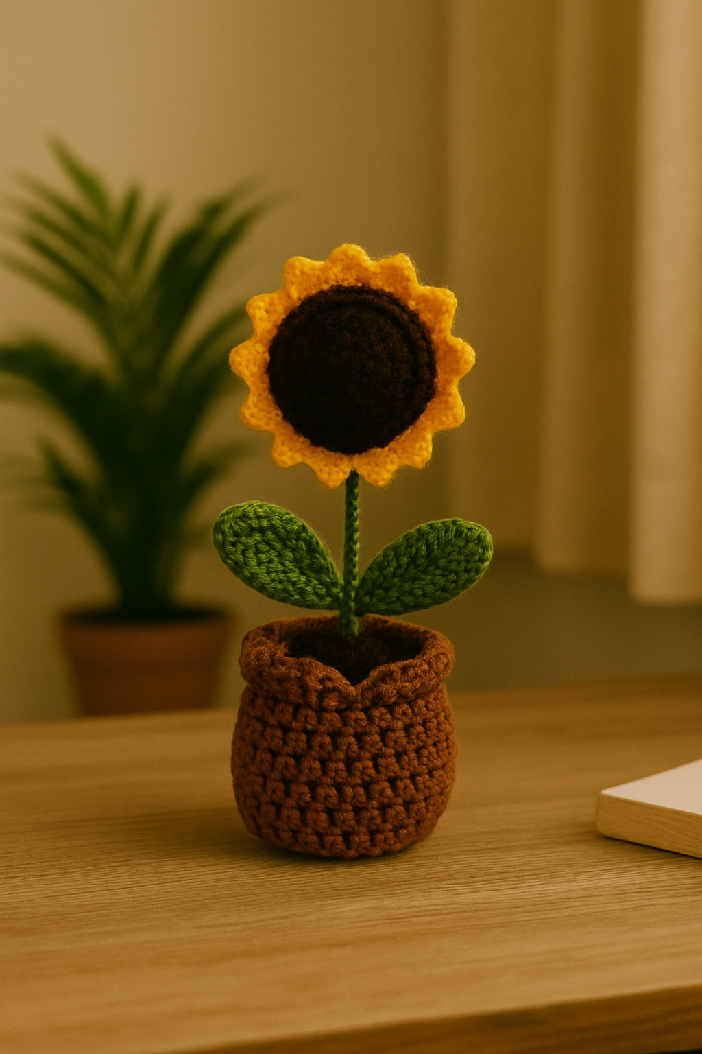 Handmade Crochet Sunflower Pot