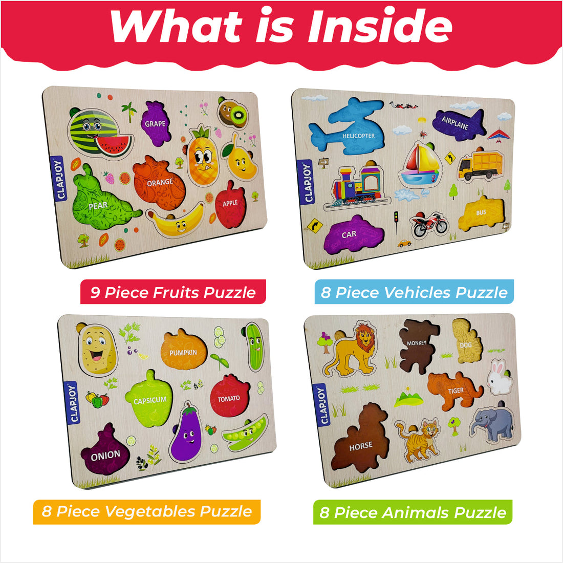 Level 1 Velcro Tray | Animals, Fruits, Veggies & Vehicles