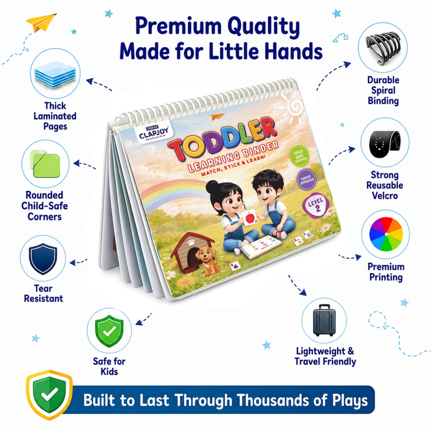 Velcro Learning Binder Level 2 | Reusable Preschool Activity Book 4