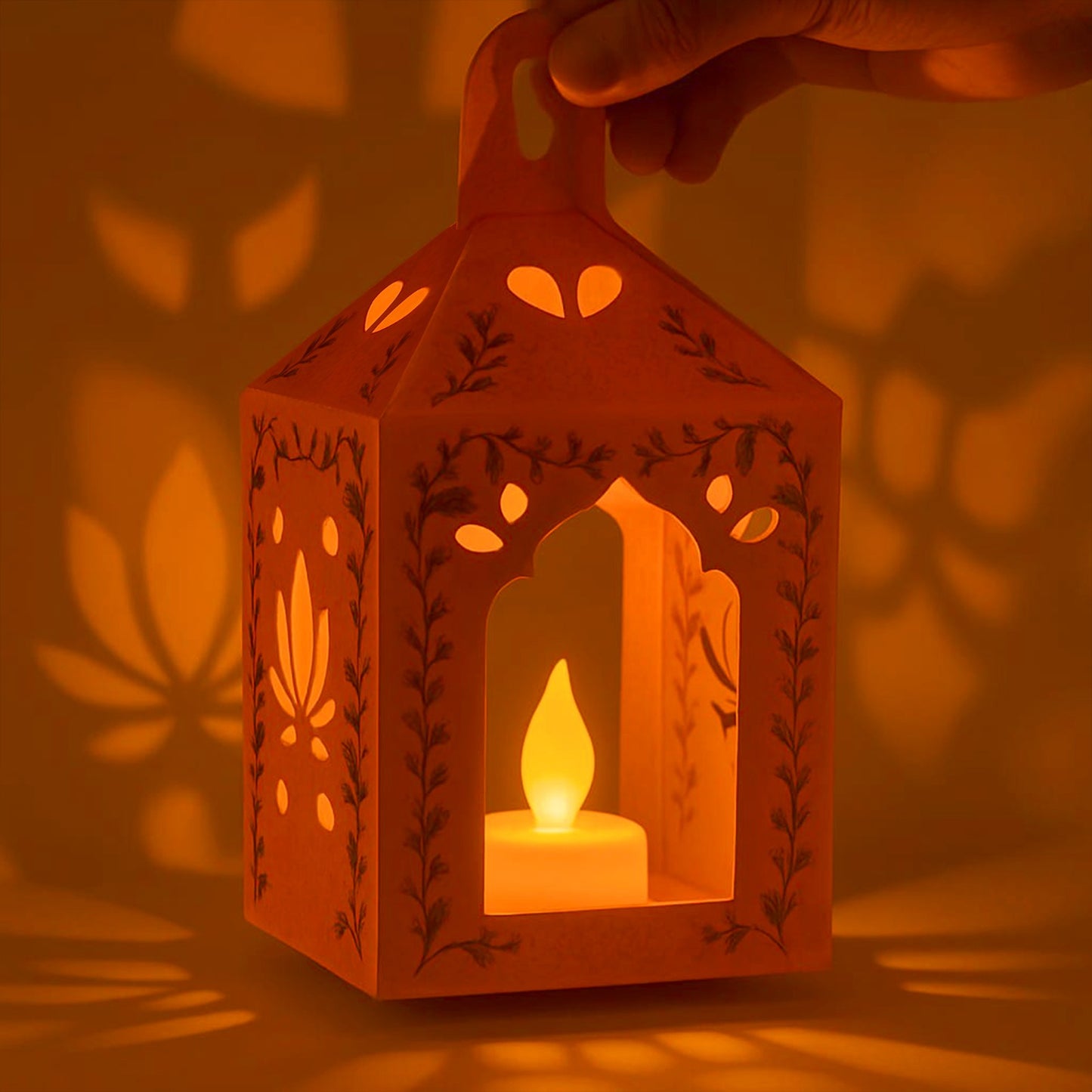 Diwali Gift DIY Kit | 4 Fun Activities | DIY Paper Craft Lanterns and Diyas with Ribbon, Stickers & LED Tea Lights | DIY Art & Craft Kit for Kids