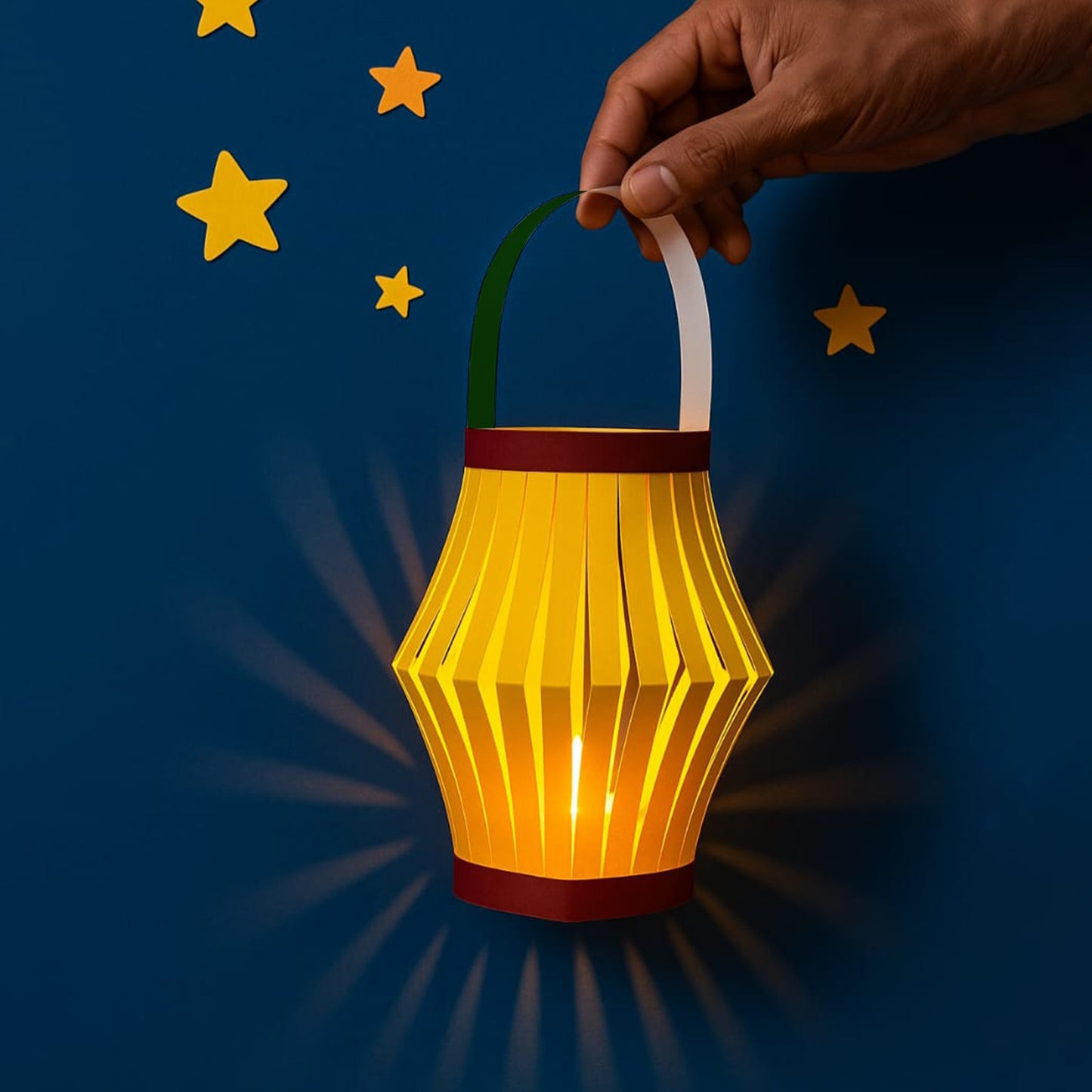 Diwali Gift DIY Kit | 4 Fun Activities | DIY Paper Craft Lanterns and Diyas with Ribbon, Stickers & LED Tea Lights | DIY Art & Craft Kit for Kids