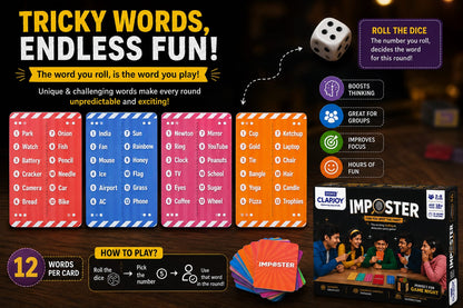 Board & Card Game – Imposter: Can You Spot The Fake? | 80 Cards | Bluffing & Deduction Party Game | Family Game Night | 15-30 Min Playtime | 3-8 Players | Gift for Ages 6, 7, 8, 9 & Up