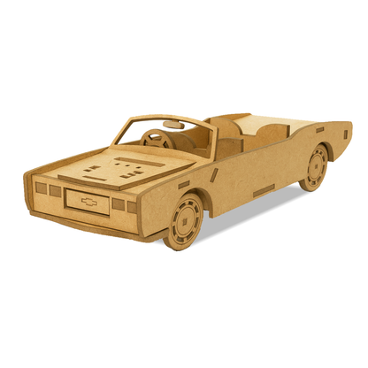 3D DIY Wooden Puzzle Speed Star Racer Car, Build and Paint Craft Kit with Tempra Colors and Water Color Pens, 8+ Years