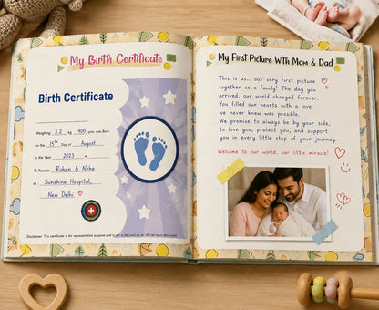 New Born Flash Cards and Baby Record Book (Combo)