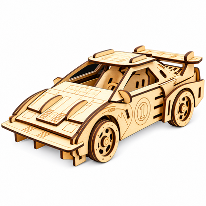3D Wooden Racing Car & Truck Puzzle (Combo)
