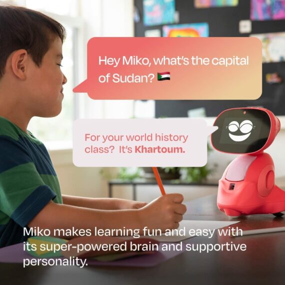 Birthday Gift for Girls & Boys Aged 5-12 programmable Unlimited Games Miko 3: AI-Powered Smart Robot for Kids Interactive Robot with Coding apps STEM Learning & Educational Robot 