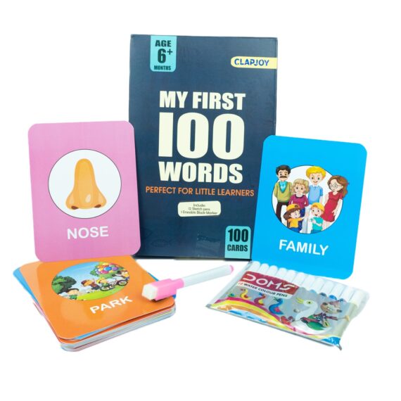 ClapJoy Reusable My First 100 Words Flash Cards for Kids